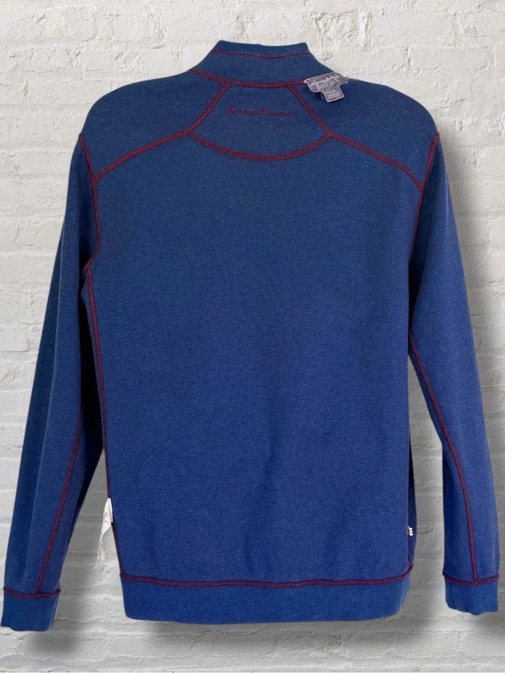 Tommy Bahama Flipshore Reversible Quarter Zip Men’s Large Blue Burgundy